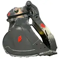 Excavator Trinity - Bucket, Thumb, Coupler combination Rendering - Solesbee's Equipment
