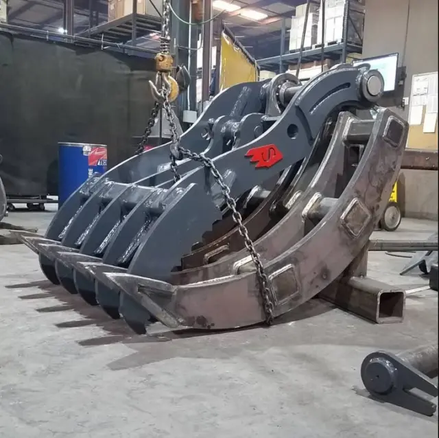 One customer runs one of our Rakes and Thumb together on the same excavator, swapping between the two depending on whether he's clearing brush or grabbing debris. 

That's the advantage of building a machine around Solesbee's attachments instead of just one: everything is sized to fit the same coupler, so switching between jobs doesn't mean switching machines.