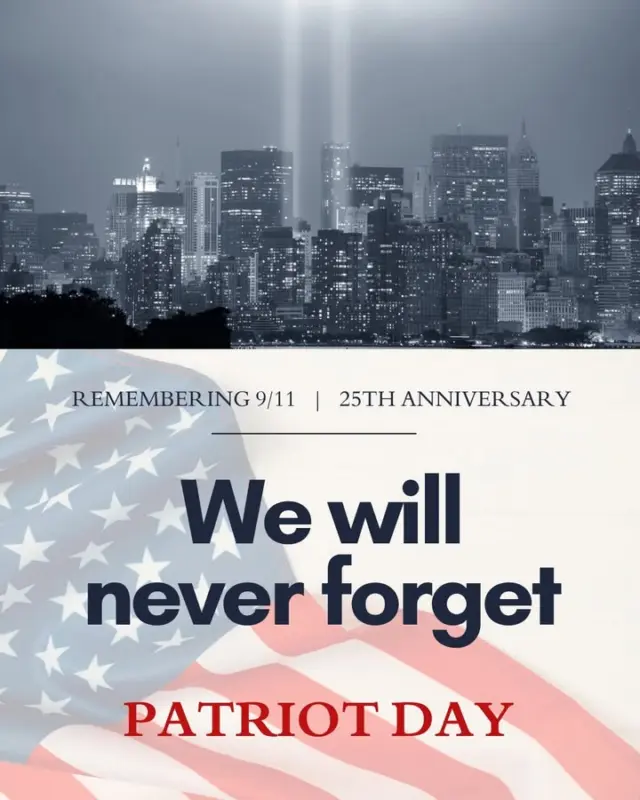 25 years ago today, we lost 2,977 people in the September 11th attacks. 

We remember them, the first responders who ran toward danger, and everyone who has served and sacrificed since.