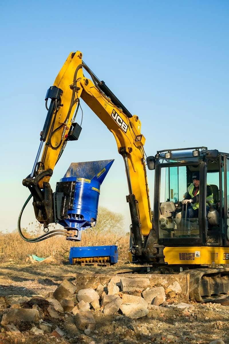 Excavator Cone Crusher Bucket | On-Site Aggregate Processing | Solesbee ...